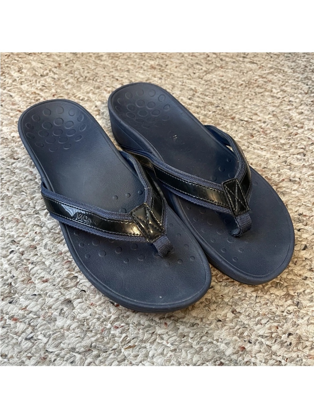 Vionic High Tide Platform Sandal Womens Size 9 Blue Orthotic Flip Flops